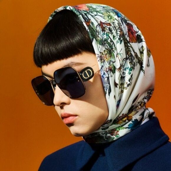 NEW Dior DIORBOBBY S1U B5B0 Gold Blue Metal Women Geometric Oversized Sunglasses - Picture 5 of 14